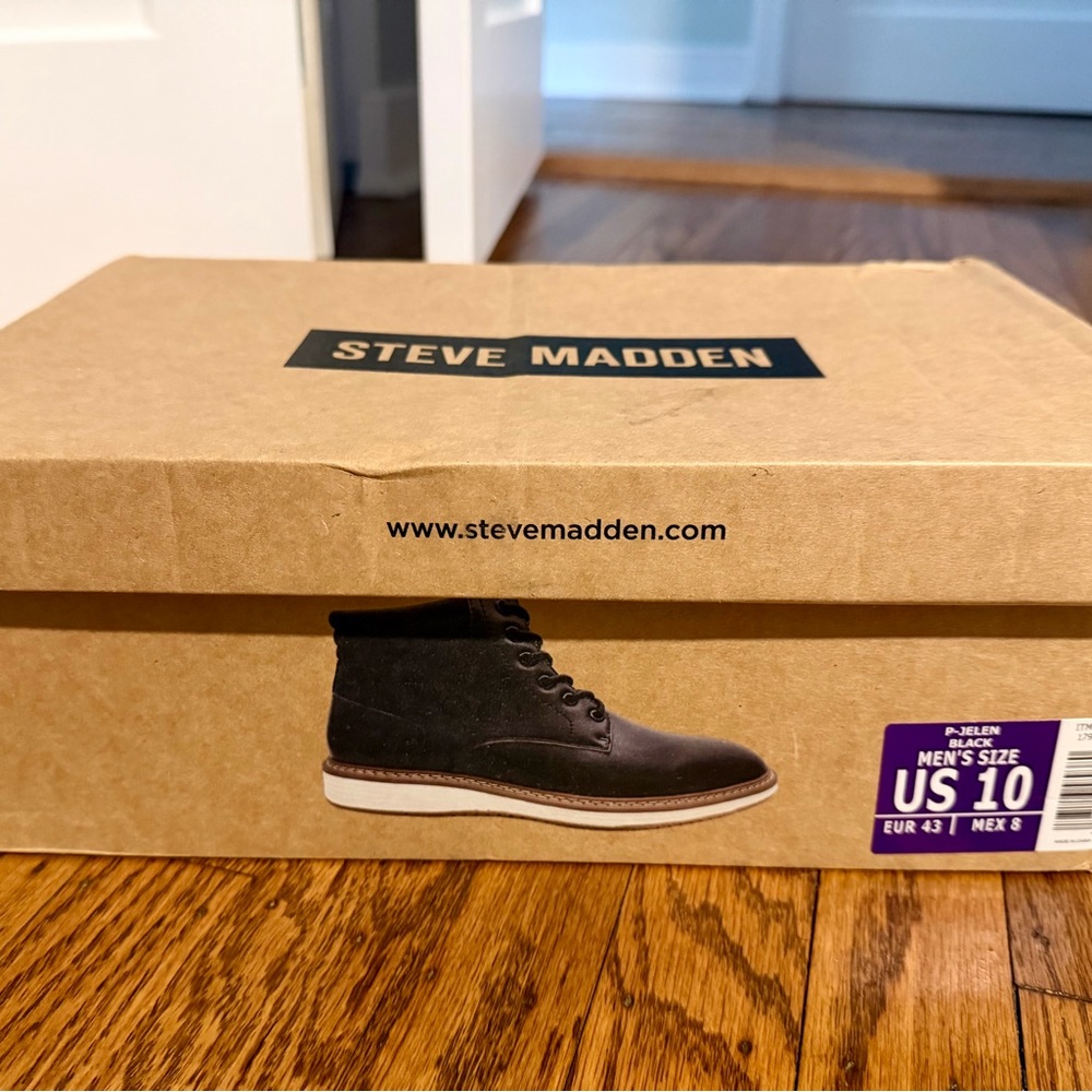 Steve Madden Men’s P-Jelen Black Boots - Picture 10 of 10